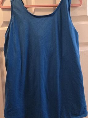 Women's 3x plus sized Juno Active USA Women’s Scoop Neck Swim Tank Top - Teal